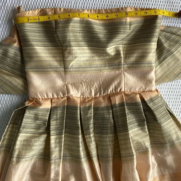Armani Collezioni Silk Taffeta Strapless Cocktail Dress Peach Tan Size 4 - Picture 12 of 12